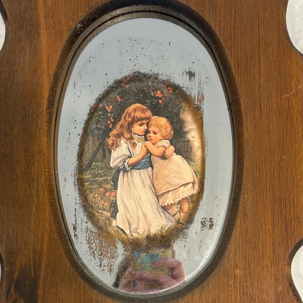 Charming Brown Wooden Picture Frame with Angelic Design